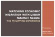 MATCHING ECONOMIC MIGRATION WITH LABOR ... ECONOMIC MIGRATION WITH LABOR MARKET NEEDS: THE PHILIPPINE EXPERIENCE Source: National Statistics Office, Labor Force Survey (January 2013)