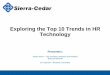 Exploring the Top 10 Trends in HR Technology - Sierra · PDF fileExploring the Top 10 Trends in HR Technology ... Performance. Integrated Talent Management ... to selecting workforce