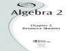 Chapter 2 Resource Masters - KTL MATH CLASSES · PDF file©Glencoe/McGraw-Hill v Glencoe Algebra 2 Assessment Options The assessment masters in the Chapter 2 Resource Mastersoffer