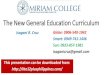 The New General Education Curriculum - K to 12 and morekto12plusphilippines.com/wp-content/uploads/2014/04/GEC-Miriam... · The New General Education Curriculum Isagani R. Cruz Globe: