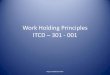 Work Holding Principles ITCD 301 - 001kelseybradley.weebly.com/.../lecture_4__5_workholding_principles.pdfWork Holding Principles ITCD –301 - 001 Rajeev Madhavan Nair. Work Holding