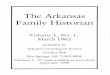 Family Historian - Arkansas Genealogical Society Lynn L. Sharp, Box 662, Newport, ... We are printing 500 copies of this first issue of the .. Arkansas Family Historian and wi!:-~:,