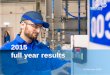 2015 full year results -  · PDF fileSuccessful execution of capacity expansion in Hoboken ... restructuring in Element Six Abrasives . ... Financial calendar