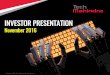 Corporate Presentation TechM 2013 - Mahindra & · PDF fileNASSCOM Award for Best Practices in HR Technology, 2016 ... Tech Mahindra, herein referred to as TechM provide a wide array