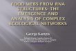Food Webs From RNA Structures: The Emergence and …cns.iu.edu/docs/netscitalks/Kampis.pdf · Also use of sexual selection was criticized Highly artificial handling of properties: