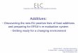 Additives - spec  · PDF fileColours Directive Directive 95/2/EC MAD Directive . Specifications Dir 2008/60/EC ... New applications shall take into account the new FCS