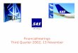 Financialhearings Third Quarter 2002, 13 November · PDF file– Restructuring charge of MSEK 600 Q4. ... Point to point rotation up from 40% to 95% ... Whereas Subsidiaries & affiliates