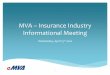 MVA – Insurance Industry Informational · PDF filereporting and case creation. ... ∗ ‘CRQ’ Customer Request, Competition, ... MVA – Insurance Industry Informational Meeting