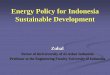 Energy Policy for Indonesia Sustainable · PDF file · 2008-03-25Energy Policy for Indonesia Sustainable Development ... Changes in the electricity sector, international concern over