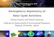 Hemispheric Asymmetry of Solar Cycle  · PDF fileHemispheric Asymmetry of . Solar Cycle Activities. ... the Maunder minimum. ... Simulation model