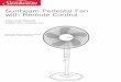 Sunbeam Pedestal Fan with Remote Control · PDF fileSunbeam Pedestal Fan with Remote Control ... designing and manufacturing consumer products, ... Attach the rear fan blade grill