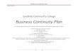 Business Continuity Plan - Sandhills Community … Continuity Plan Revised Fall 2014 I. Introduction . The intent of the Sandhills Community College . Business Continuity Plan . is