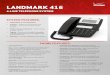 Landmark 416 - Verizon · PDF fileLandmark 416 4-Line teLephone system • 3-way Conference. • LCD – Offers a large, backlit LCD which shows number dialed, clock, calendar and