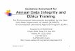 Guidance Document for Annual Data Integrity and Ethics ... · PDF fileGuidance Document for Annual Data Integrity and ... annual data integrity and ethics training as ... make a slide