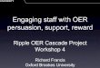 Engaging staff with OER persuasion, support, rewardopenspires.oucs.ox.ac.uk/ripple/resources/Workshop4/01-Richard... · Oxford Brookes University March 2011 • Academic and administrative