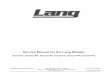 Service Manual for the Lang Models - Parts   Manual for the Lang Models: ECCO-T, ECCO-AP, ECCO-SII, ECCO-C, ECCO-PP, ECCO-PT, 1 TABLE OF CONTENTS CHAPTER PAGE 1