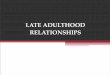 LATE ADULTHOOD RELATIONSHIPS - North Seattle …facweb.northseattle.edu/karchibald/PSYC200/Lecture Slides/12-6... · Self-Theories • Older adults seek ... • Family: my family