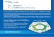 Business Continuity Policy - Sysmex UK · PDF fileBusiness Continuity Policy ... For these reasons, Sysmex has implemented a business continuity management programme [BCMP] and business