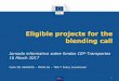 Eligible projects for the blending call · PDF fileEligible projects for the blending call ... Funding Priority MAWP Indicative budget: Co-funding ... and aboard vessels incl. bunkering