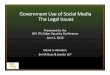 Government Use of Social Media The Legal Issues · PDF fileGovernment Use of Social Media The Legal Issues Presented to the NYS ITS Cyber Security Conference June 2, 2015 David A
