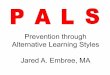 Prevention through Alternative Learning Styles Jared A ... Training... · § Understand the basic concept of multiple learning ... re-teach or re-address using a different ... they