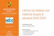 Lithium ion battery raw material Supply & demand 2016 …cii-resource.com/cet/AABE-03-17/Presentations/BRMT/Pillot_Christop... · Lithium ion battery raw material Supply & ... Lithium