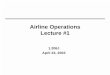 Airline Operations Lecture #1 - MIT OpenCourseWare · PDF fileAirline planning • Optimized schedule designs have resulted in squeezed schedule with little slacks (i.e., idle time)