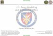 U.S. Army Modeling and Simulation Office Overview · PDF fileU.S. Army Modeling and Simulation Office Overview ... interests in a joint and combined context. • Mission: ... Army