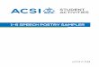 1–6 SPEECH POETRY SAMPLER - acsi.org Student Activities/El... · The Woodpecker by Elizabeth Madox Roberts The Worm by Ralph Bergengren Tummyache by Aileen Fisher Walking by Grace