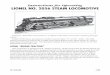 Instructions for Operating LIONEL NO. 2056 STEAM LOCOMOTIVE · PDF fileLionel No. 2056 Steam Locomotive is a replica of the Steam locomotive used for passenger ... neutral and reverse