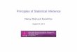 Principles of Statistical Inference - University of · PDF fileIntroduction I Statisticsneedsa healthy interplay between theory and applications I theory meaningFoundations, rather
