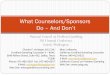 What Counselors Do – And Don’t - National Council on ... Lefkowitz and Charles...National Council on Problem Gambling 2013 Annual Conference Seattle, Washington What Counselors/Sponsors