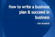 plan & succeed in How to write a business businessvace.uky.edu/events/resources/2016/How to write a business plan.pdf- An expression of your plan of action for your business - A way