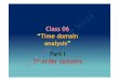 Class 06 “Time domain analysis” Part I 1st order systemswebx.ubi.pt/~felippe/texts/contr_systems_ppt06e.pdf ·  · 2017-11-12input output First order systems ... T =time constant