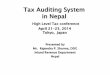 Tax Auditing System in Nepal - International Monetary Fund · Tax Auditing System in Nepal ... Department and Income Tax ... 2006/07 2007/08 2008/09 2009/10 2010/11 2011/12 2012/13