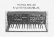 Original MS-20 Manual - Synthfoolsynthfool.com/docs/Korg/MS_series/Korg_MS20_Owners_Manual.pdf · Congratulations on purchasing the Korg MS-20 Synthesizer. This ... 3.50. Mini-plug