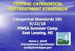 FEDERAL CATEGORICAL PRETREATMENT … · Pretreatment Standards for Existing Sources and New Sources: (PSES and PSNS) ... •CFR 410 Textile Mills