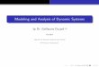 Modeling and Analysis of Dynamic Systems - ETH Zürich - … ·  · 2017-09-19Introduction System Modelingfor Control Deﬁnitions: Modeling and Analysis of Dynamic Systems Dynamic