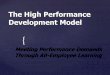 The High Performance Development Model - Cradle … … ·  · 2014-08-29Oriented Becoming Comfortable ... Core Competency Development Continuous Assessment Performance Management