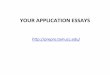 YOUR APPLICATION ESSAYS - - Texas A&M University …sci.tamucc.edu/LSCI/PREPRO/documents/Writing Your Application... · • Get to know your science professors –they will be writing