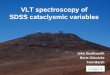 VLT spectroscopy of SDSS cataclysmic variables · –Close binary containing white dwarf and M dwarf • Angular momentum loss by magnetic braking ... 295.74 ± 0.22 minutes. SDSS
