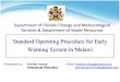 Standard Operating Procedure for Early Warning … · Standard Operating Procedure for Early Warning System in Malawi . ... Poor households are more exposed to natural hazards 