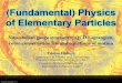 (Fundamental) Physics of Elementary Particlesphysics1.howard.edu/~thubsch/FPP1/Slides/1031.pdf · Department of Physics and Astronomy Howard University, Washington DC ... Fundamental