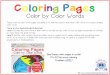 Coloring Pages - This Reading Mama orange yellow red red blue blue blue red red blue blue gray gray blue © Coloring Pages with Color Words