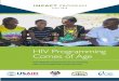 HIV Programming Comes of Age - Catholic Relief Services ·  · 2017-07-13HIV Programming Comes of Age ... ongoing necessity for HIV exceptionalism as a targeting/ programming strategy