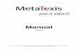 Manual - MetaTexis Navigation · Filtro de importação para ficheiros do tipo Manual Maker 