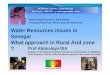 Water Resources issues in Senegal What approach in Rural ... · Water Resources issues in Senegal What approach in Rural Arid zone ? ... -lack of equity in access to resources between