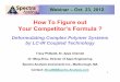 How to Figure Out Your Competitors Formula - Spectra …€¦ · • De-formulated polymeric additives X & Y in motor oil lubricant • Additive X at retention time 9.2 minutes Narrow