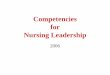 Competencies for Nursing Leadership - c.ymcdn.comc.ymcdn.com/sites/ for Nursing Leadership 2006. What Competencies? • The competencies for the nurse manager: a defined job • …