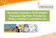 Disruptive Ingredient Technologies: Characterizing Plant ... · 26.05.2017 · Disruptive Ingredient Technologies: Characterizing Plant Proteins to ... enzymes deactivation, microbio